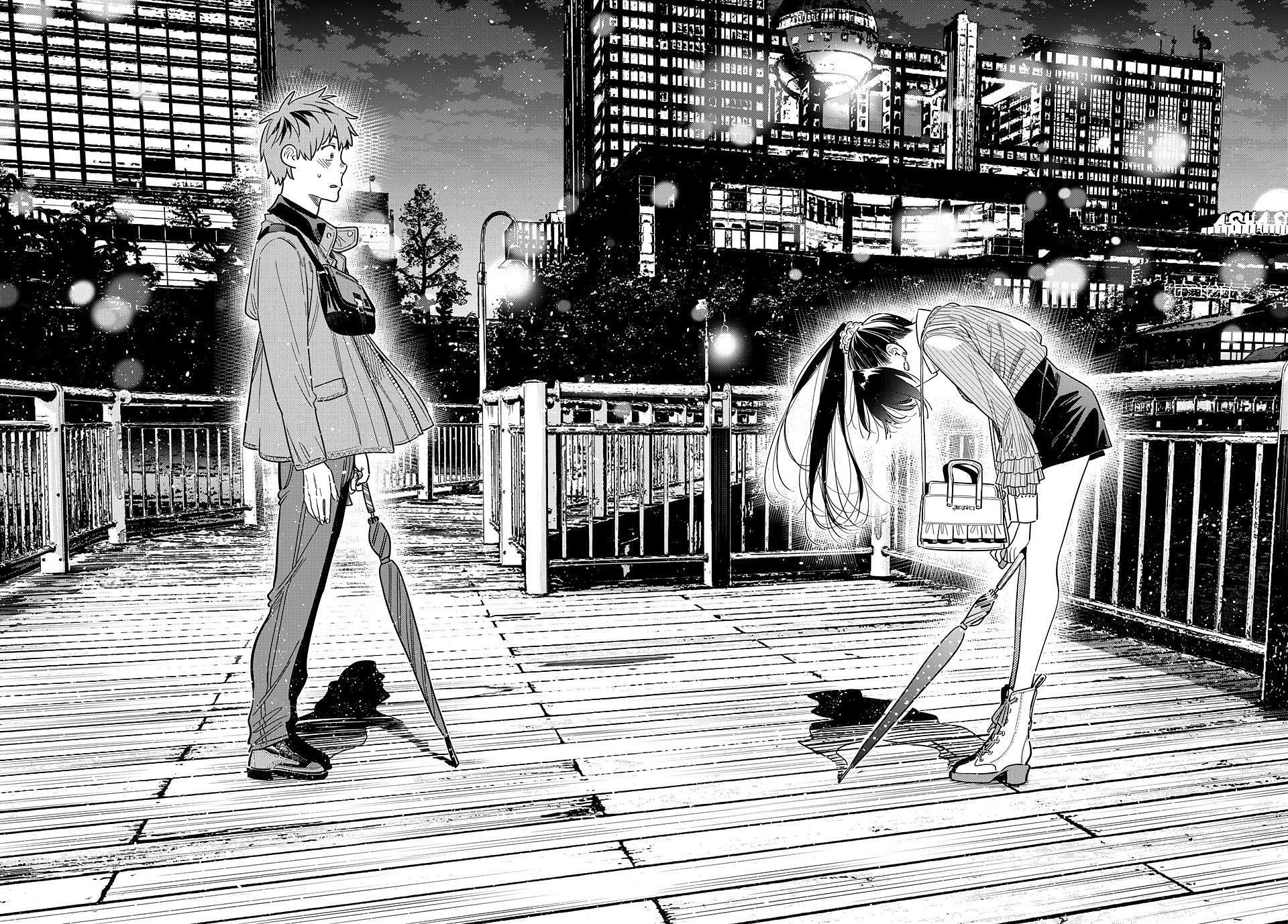 Kazuya Kinoshita and Chizuru Ichinose as seen in Rent a Girlfriend chapter 380 (Image via Kodansha)